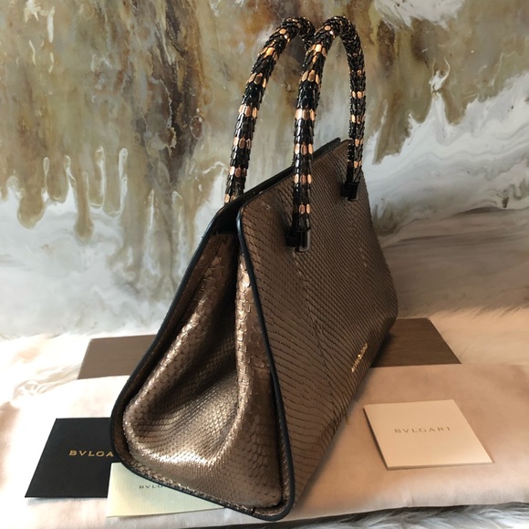 Bvlgari Bronze Snakeskin Serpenti Scaglie Tote Bag main image 0